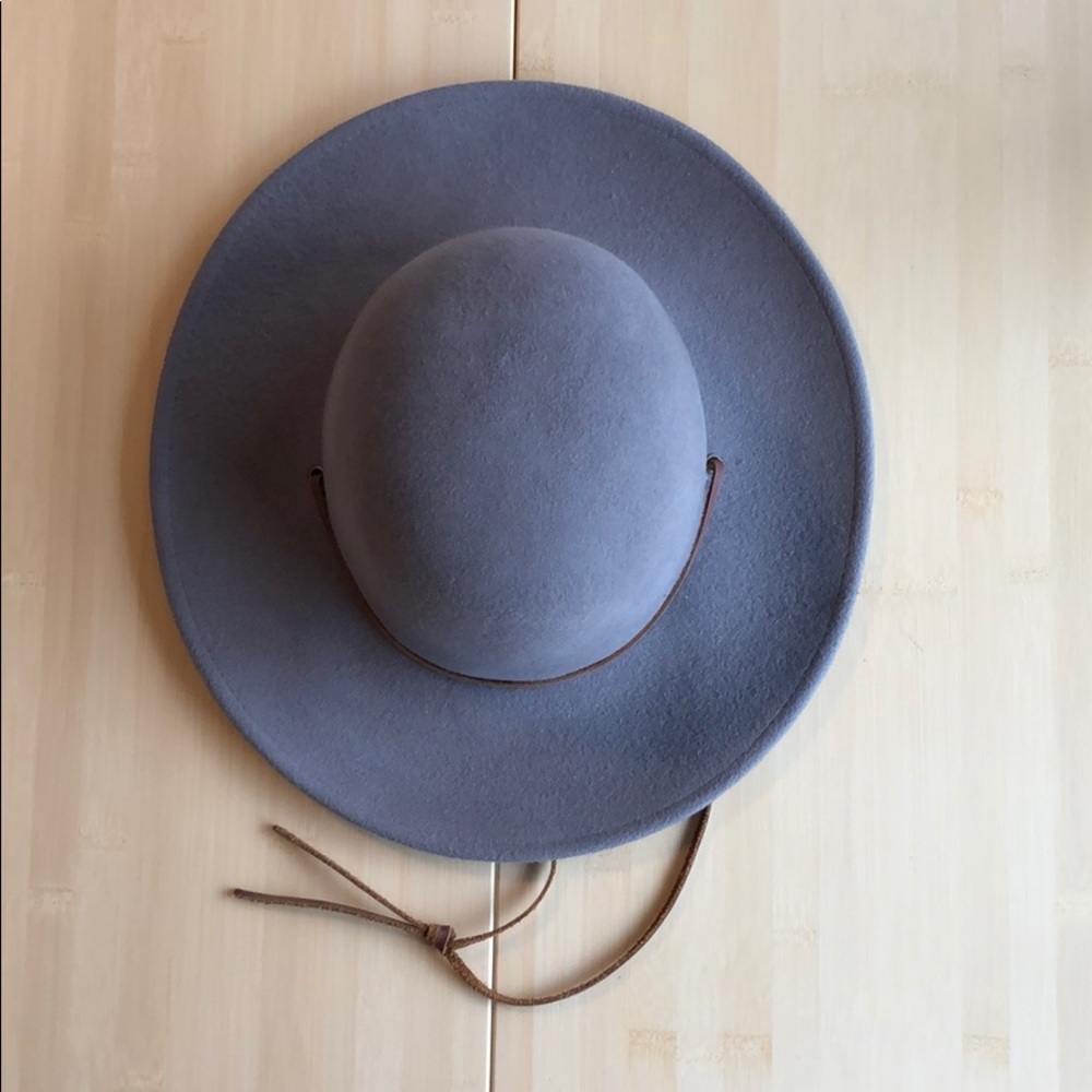 Brixton Gray Flat Brim Wool Hat M